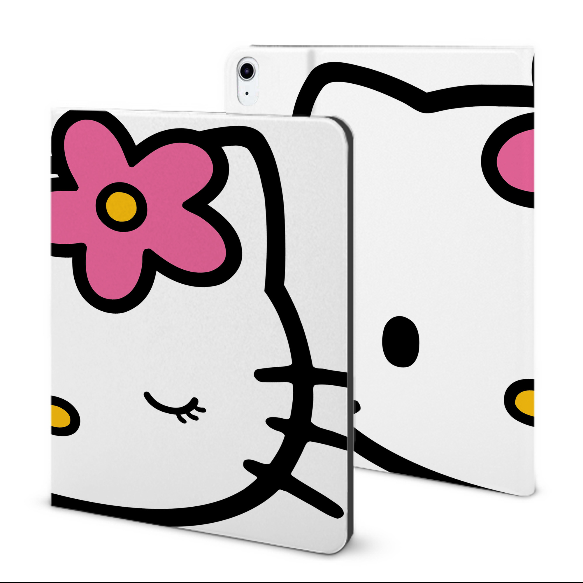 （画像用） Hello Kitty ハローキティ IPad ケース ブック型 PUレザー TPU 耐衝撃 軽量 薄型 ペン収納なし 全面保護 IPad 各モデル対応